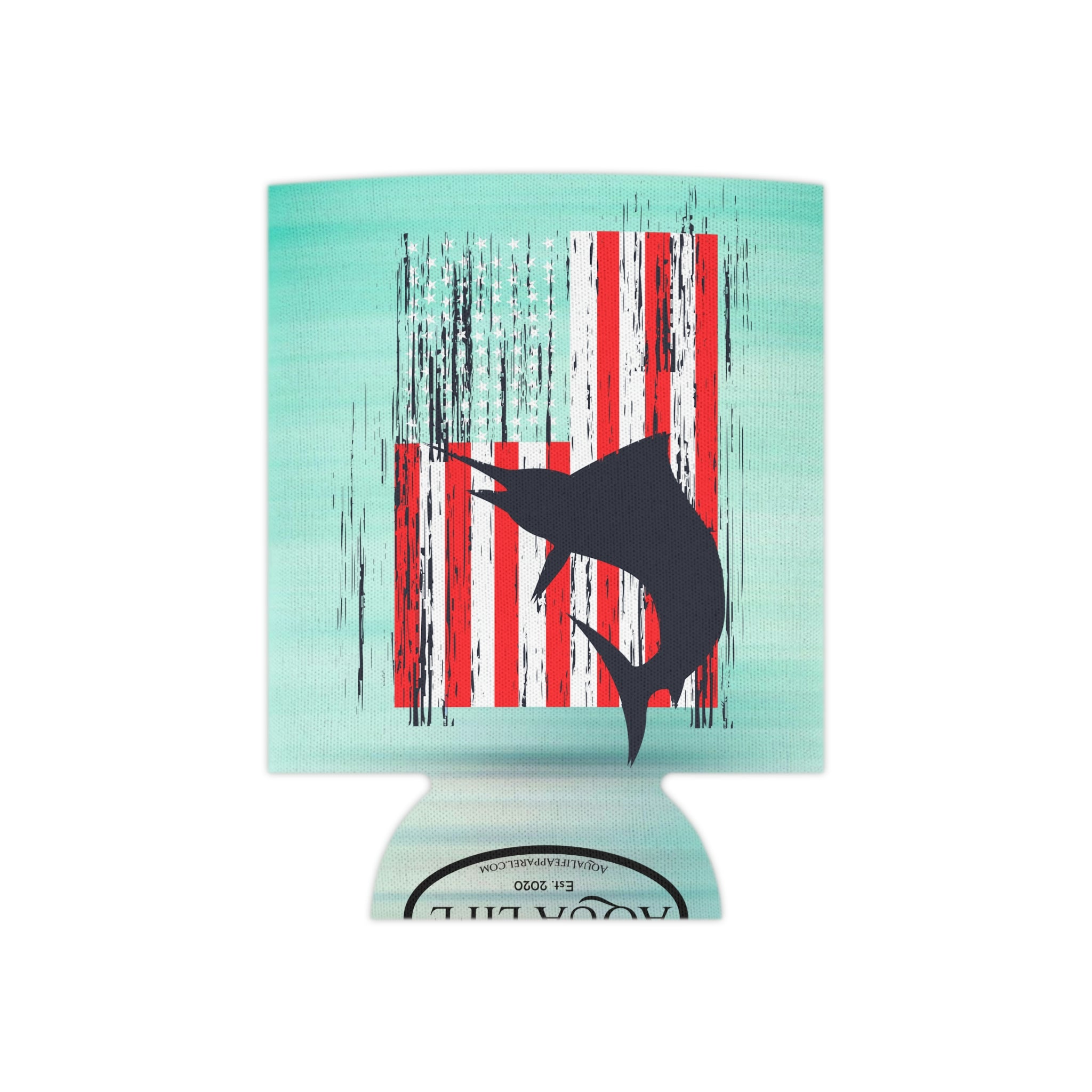 Aqua Life™ ~ Patriotic Series ~ United We Stand ~ USA Marlin ~ Slim & Regular Can Koozie