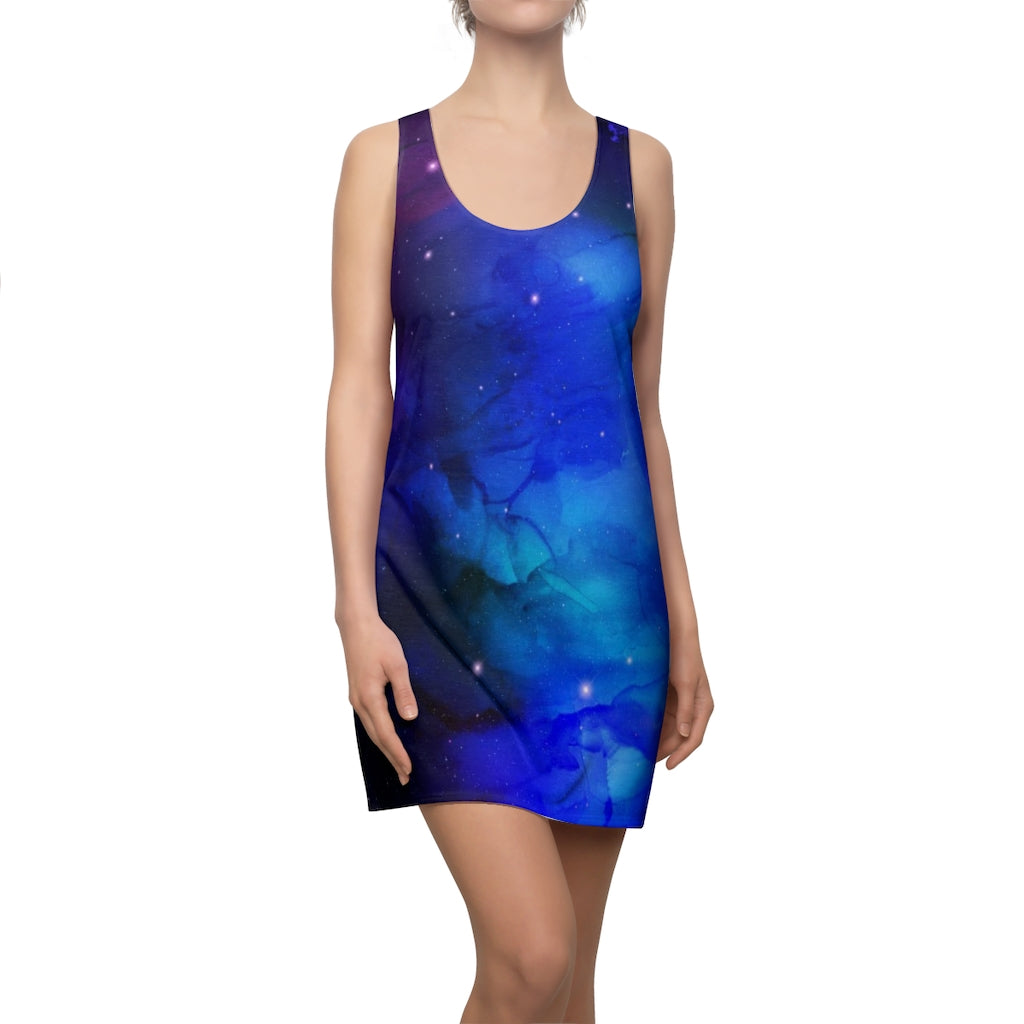 Women's Racerback Dress in Blu-Pur Nebula