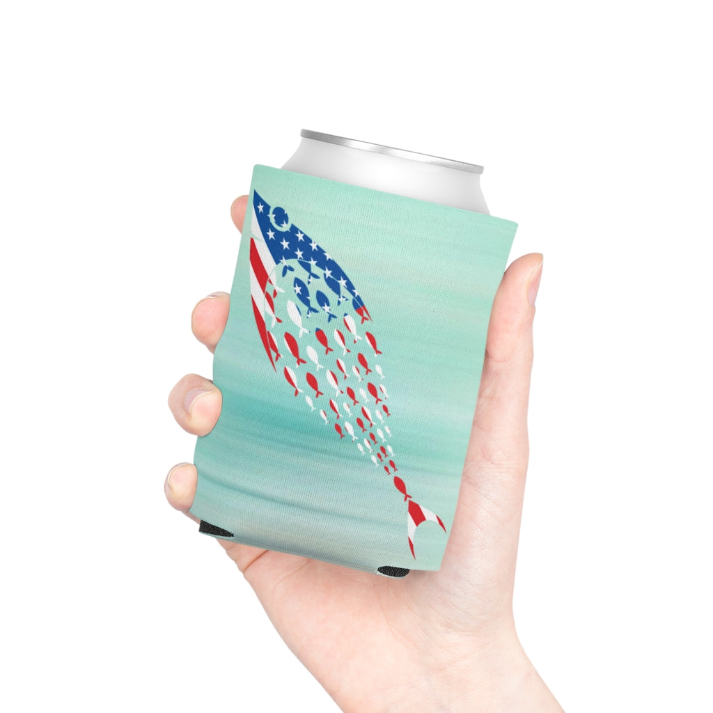 Aqua Life™ ~ Patriotic Series ~ USA Tuna Flag ~ Slim Can Koozie