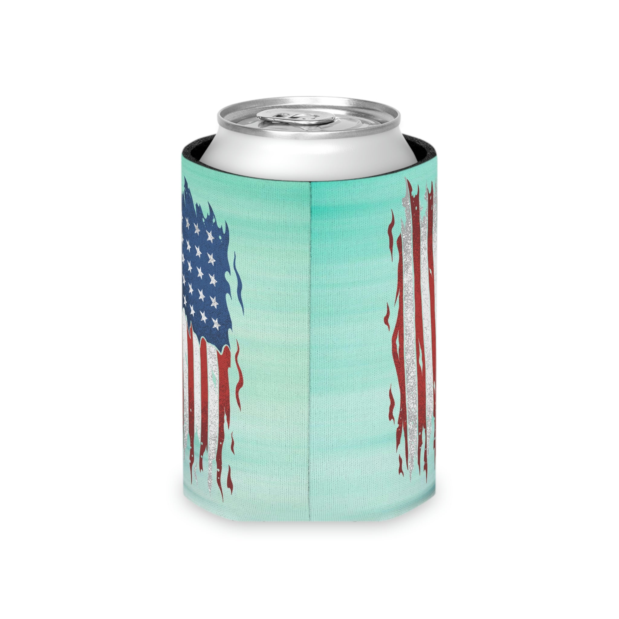 Aqua Life™ ~ Patriotic Series ~ Weathered USA Flag ~ Slim & Regular Can Koozie