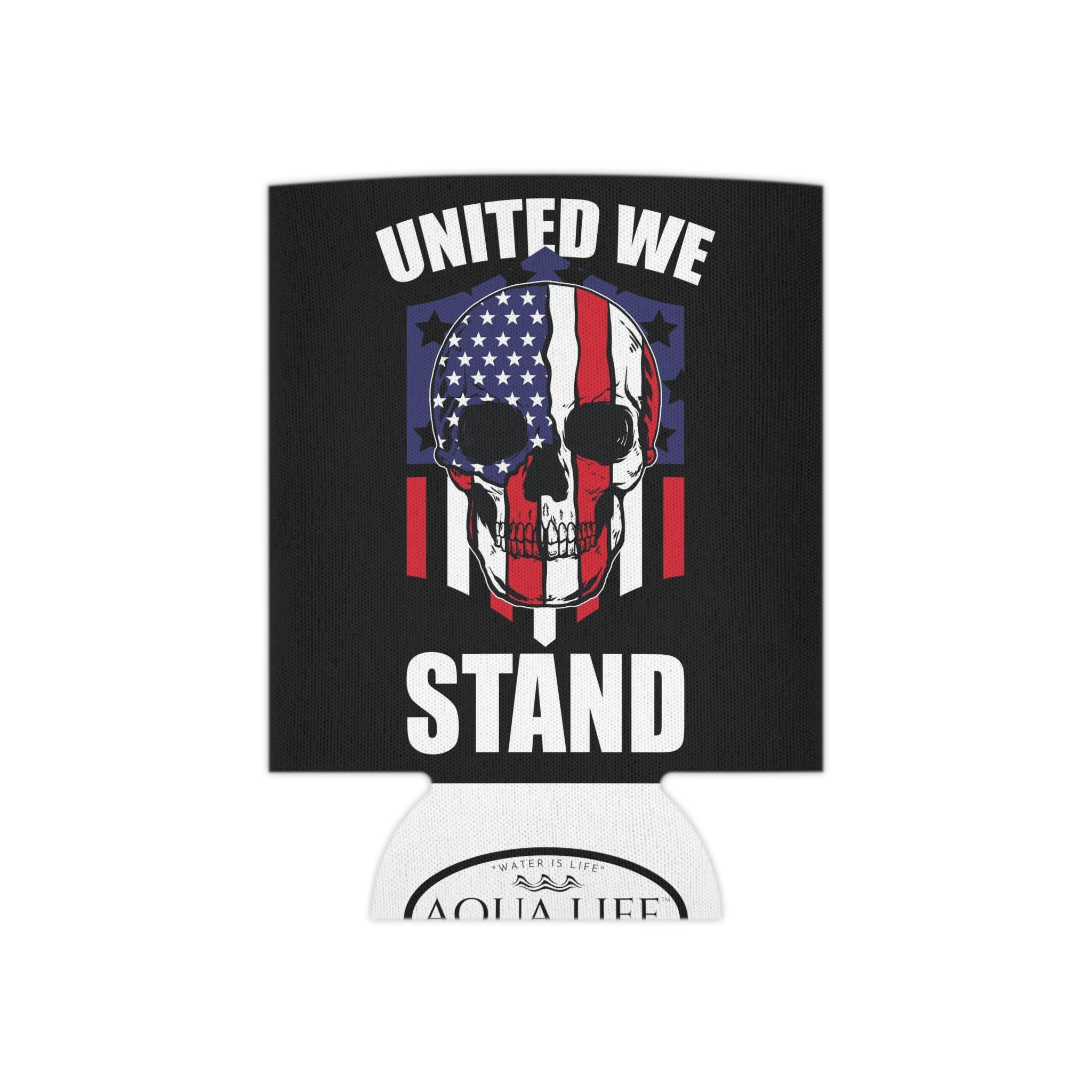 Aqua Life™ ~ Patriotic Series ~ United We Stand - USA Flag~Red Stripe ~ Slim & Regular Can Koozie