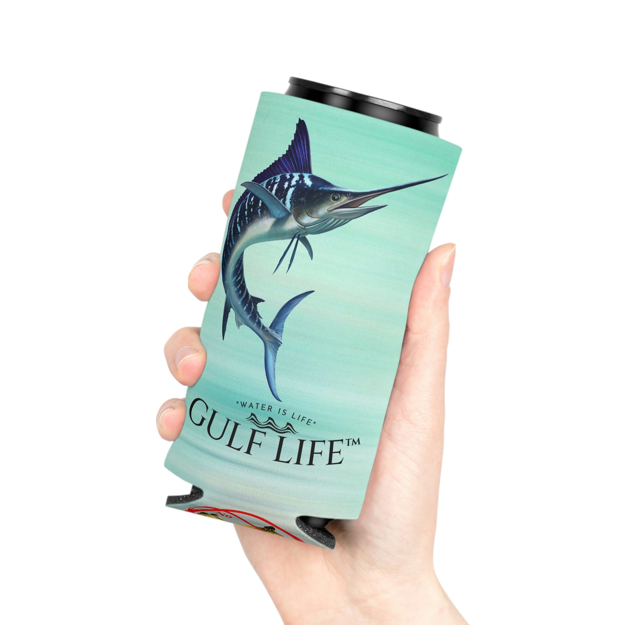 Gulf Life™ ~ Striped Marlin ~ Slim Can & Regular Size Koozie