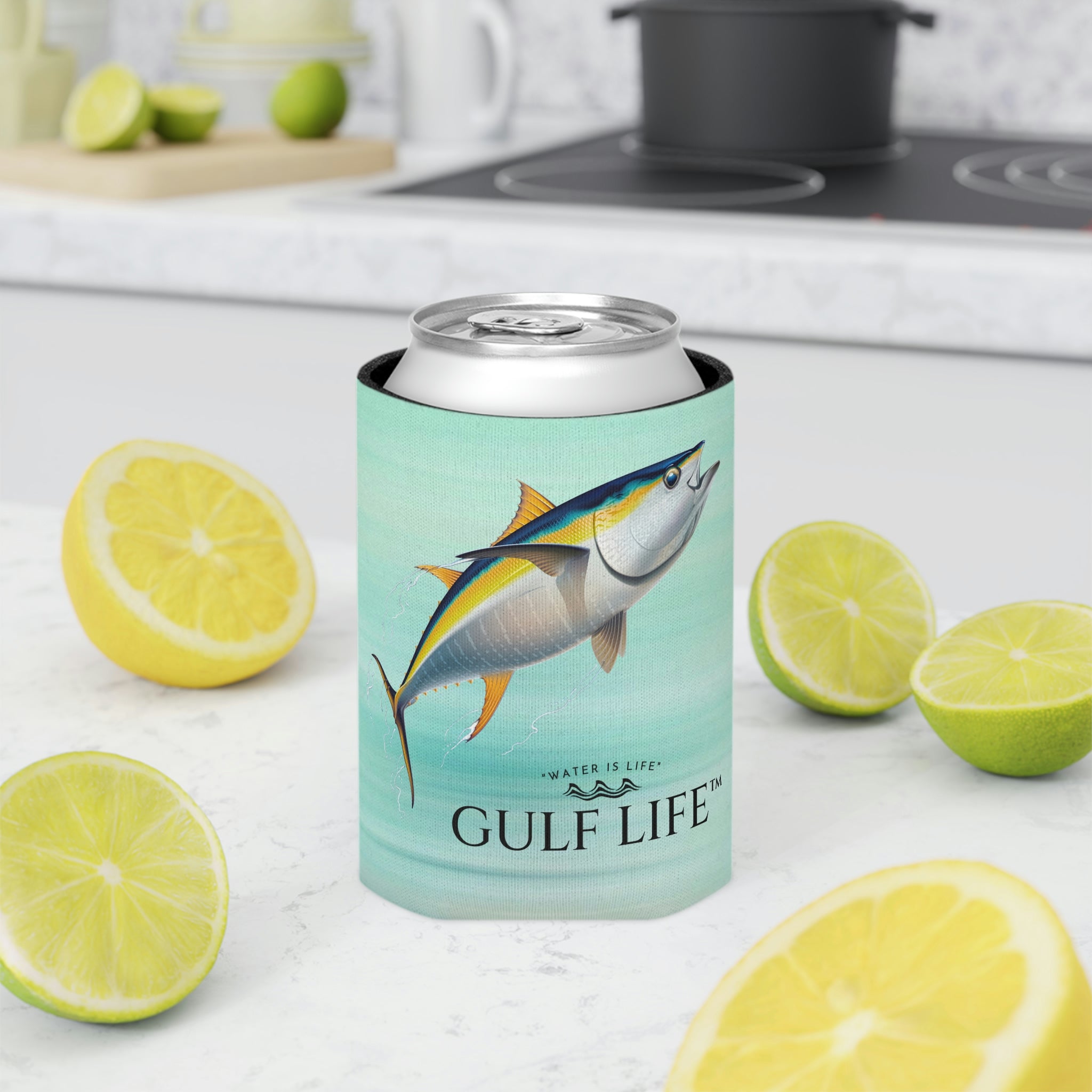 Gulf Life™ ~ Yellowfin Tuna ~ Slim Can & Regular Size Koozie