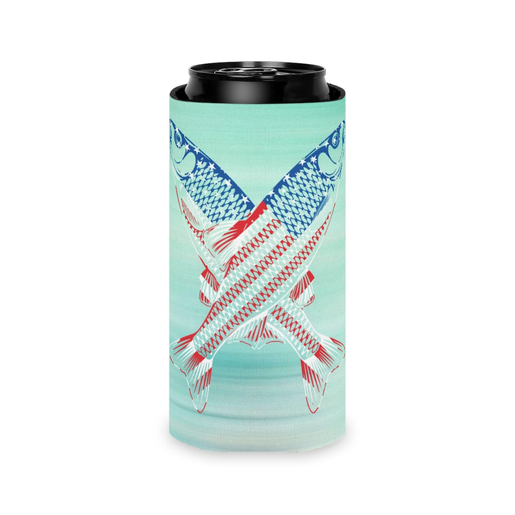 Aqua Life™ ~ Patriotic Series ~ USA Mullet Flag ~ Slim & Regular Can Koozie