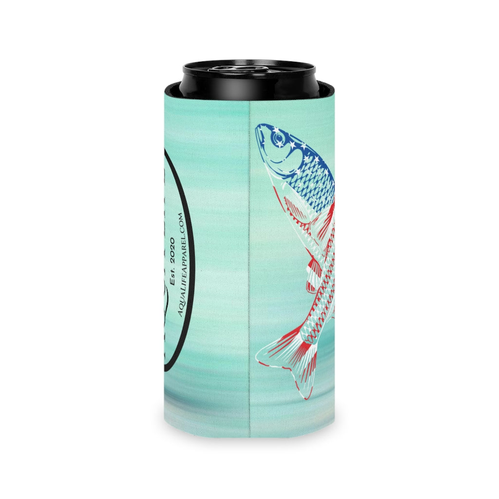 Aqua Life™ ~ Patriotic Series ~ USA Mullet Flag ~ Slim & Regular Can Koozie