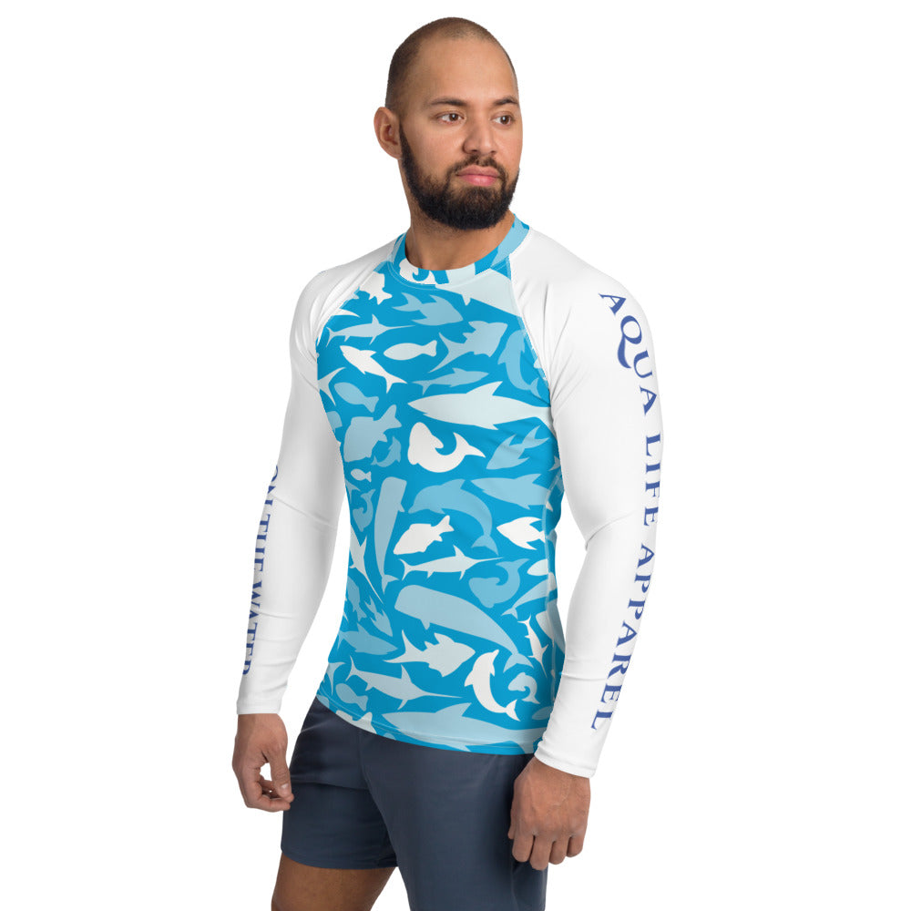 Life is Better On The Water ~ Sharks ~ Men's Rash Guard