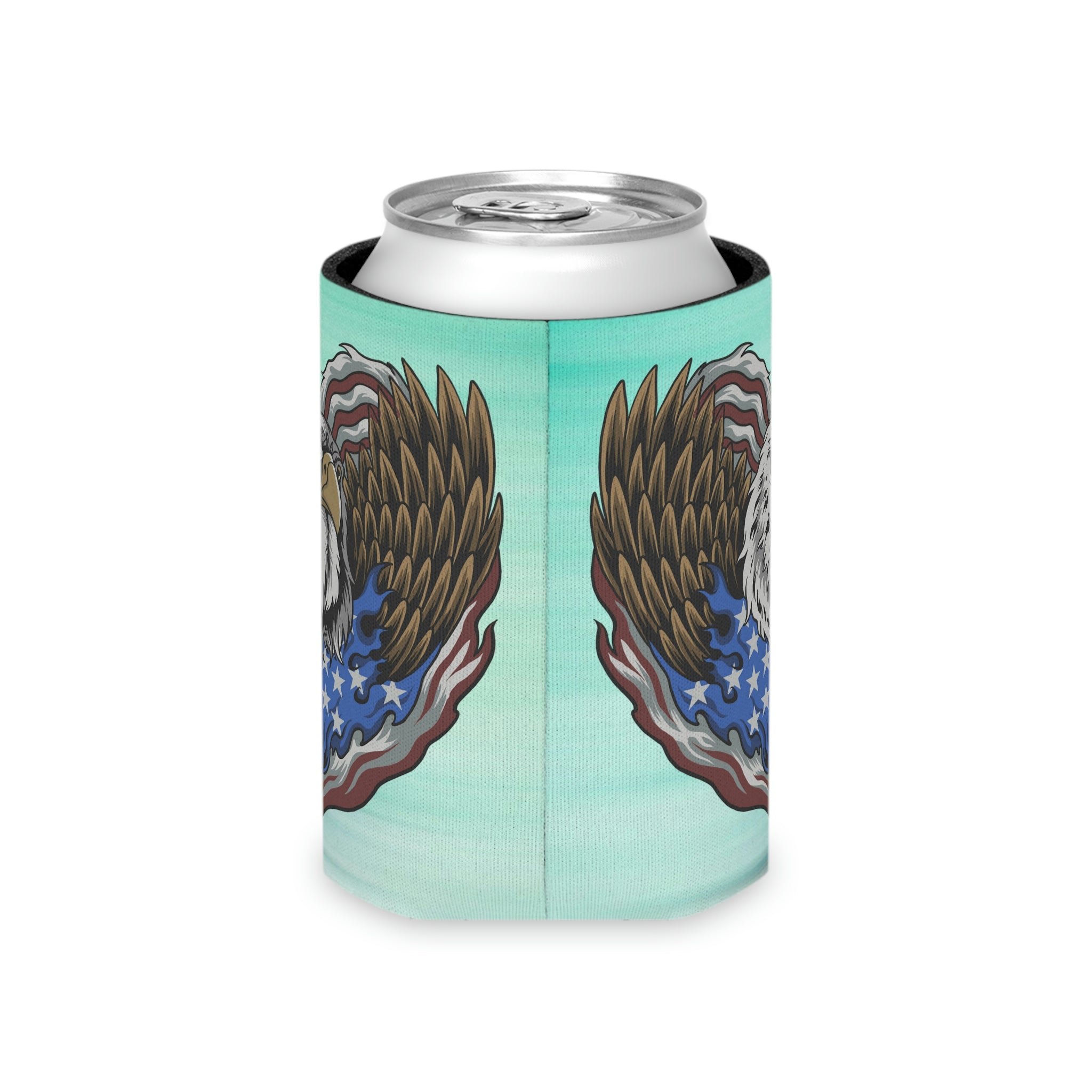 Aqua Life™ ~ Patriotic Series ~ Eagle Heart USA Flag ~ Slim & Regular Can Koozie