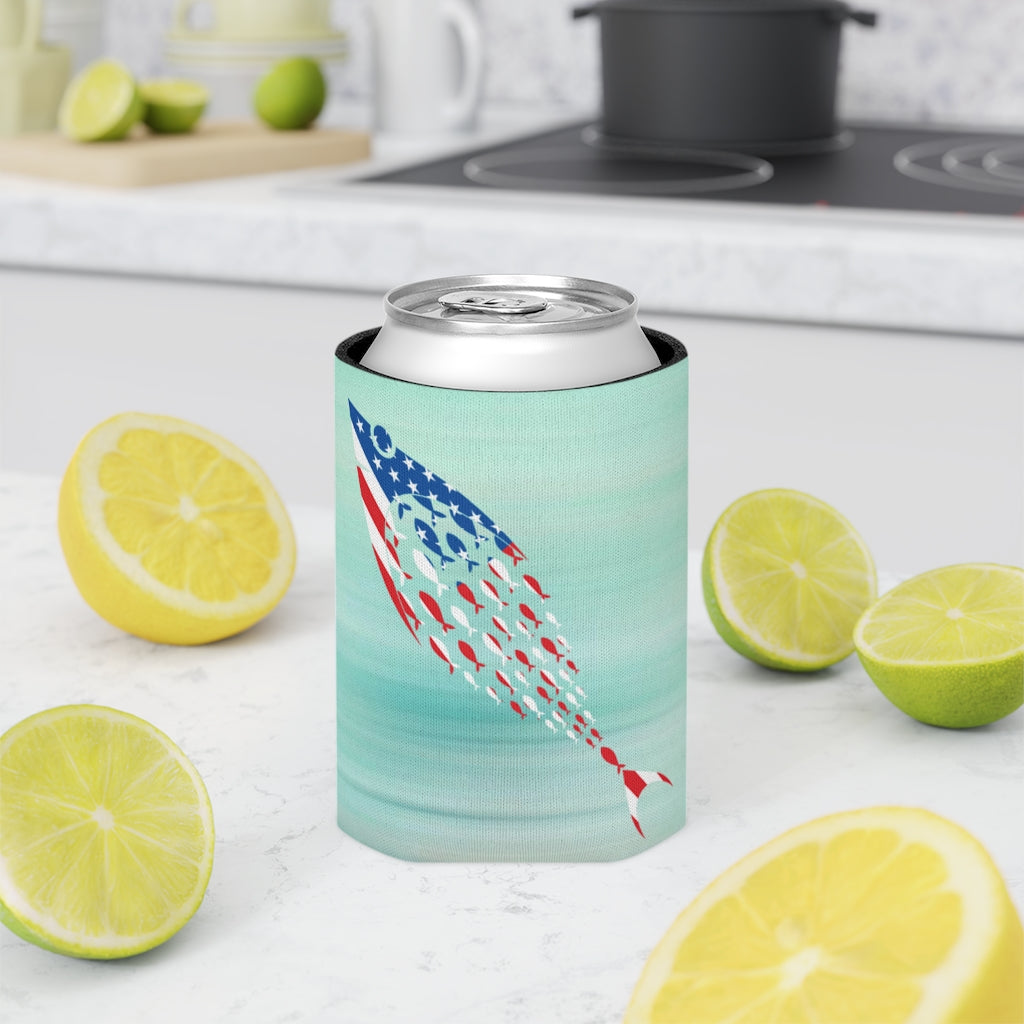 Aqua Life™ ~ Patriotic Series ~ USA Tuna Flag ~ Slim Can Koozie