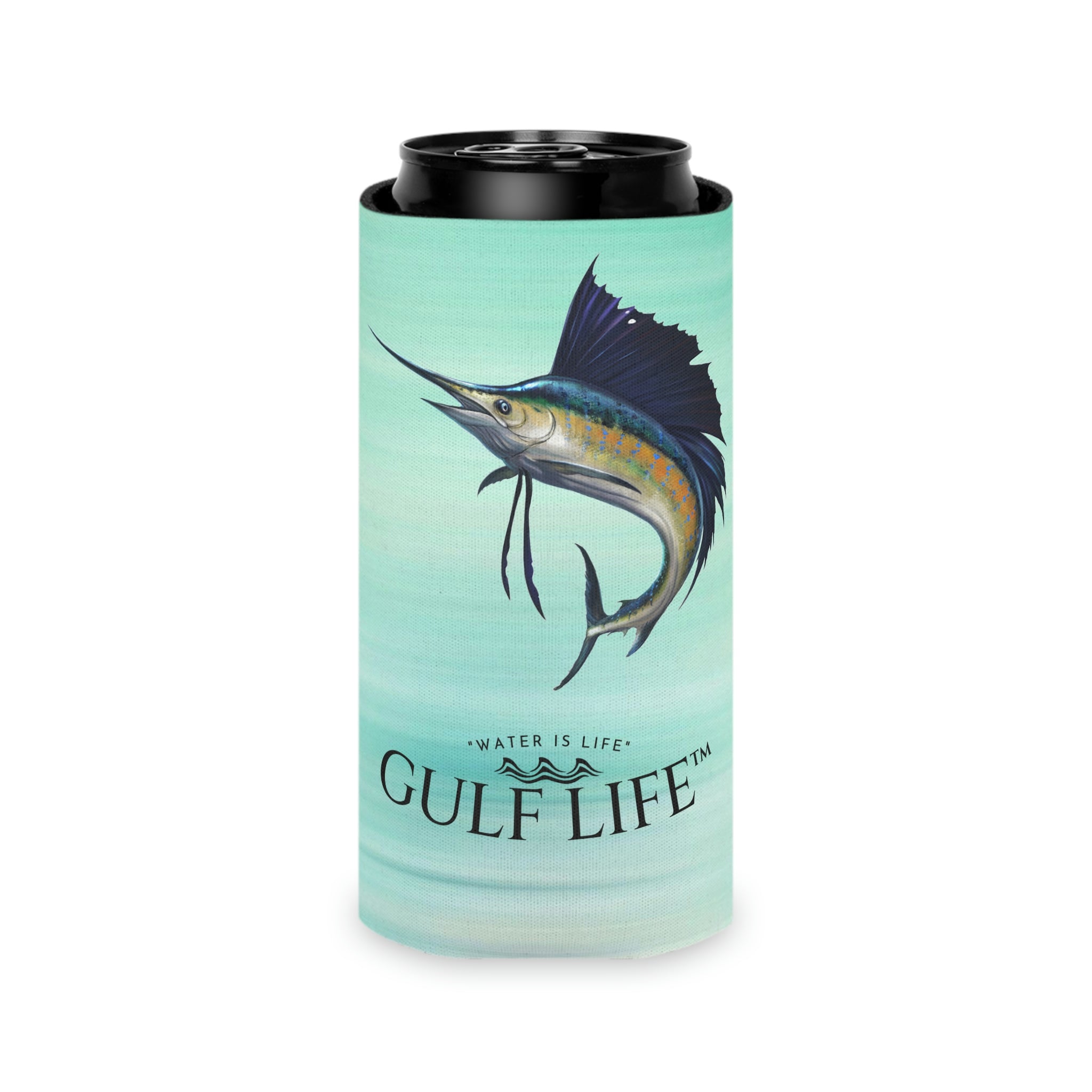 Gulf Life™ ~ Atlantic Sailfish ~ Slim Can & Regular Size Koozie