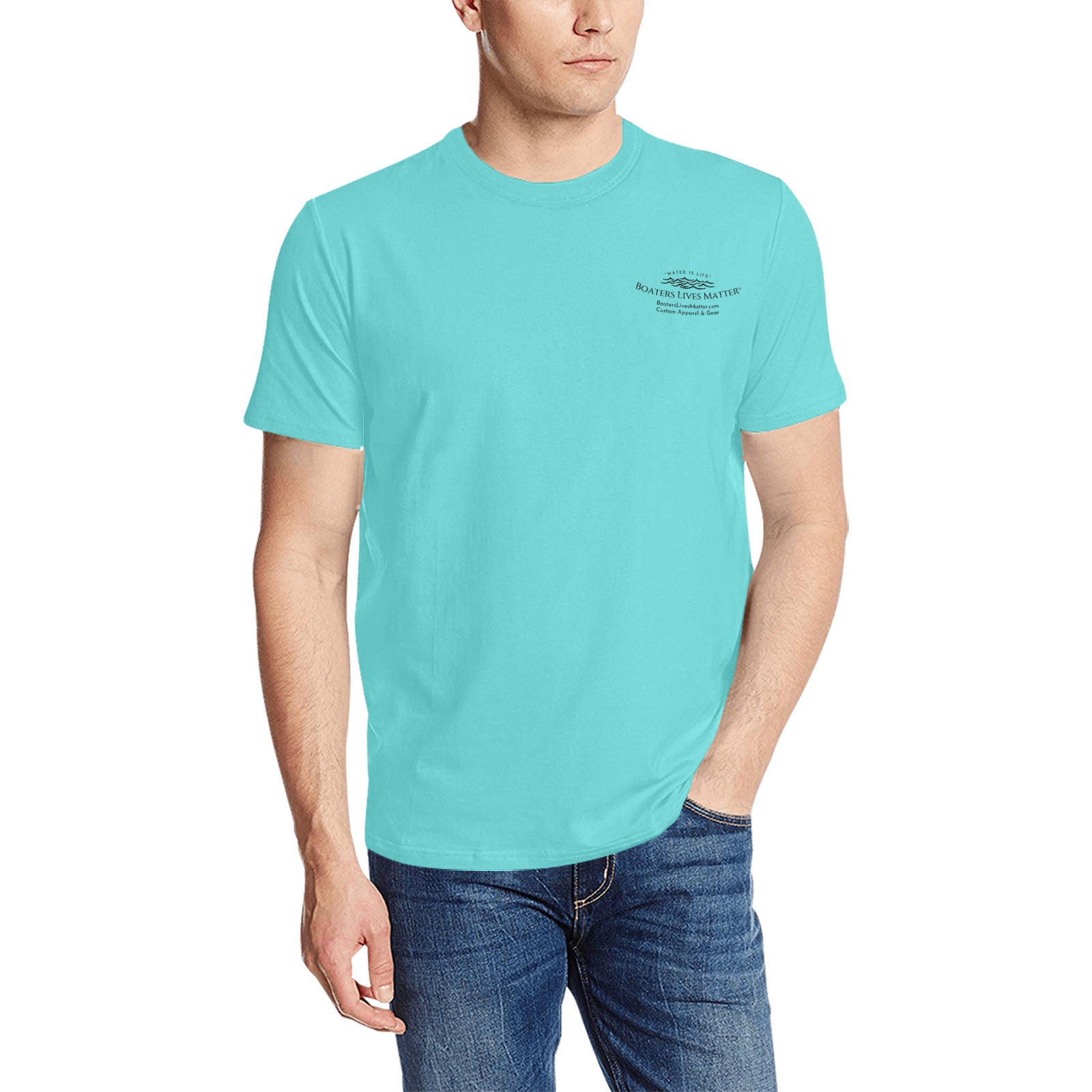 Boaters Lives Matter Sea Turtle in Seafoam Green Quick Dry T-shirt