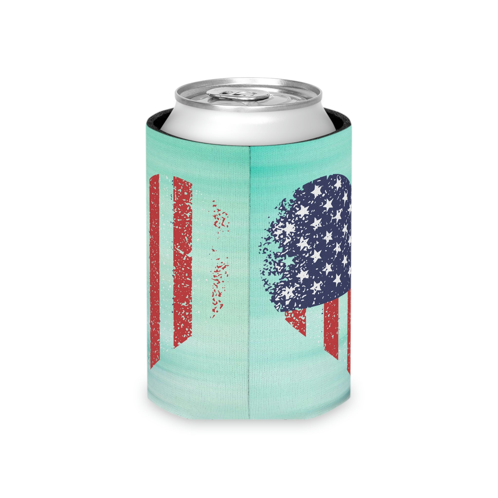 Aqua Life™ ~ Patriotic Series ~ USA Heart Flag ~ Slim & Regular Can Koozie