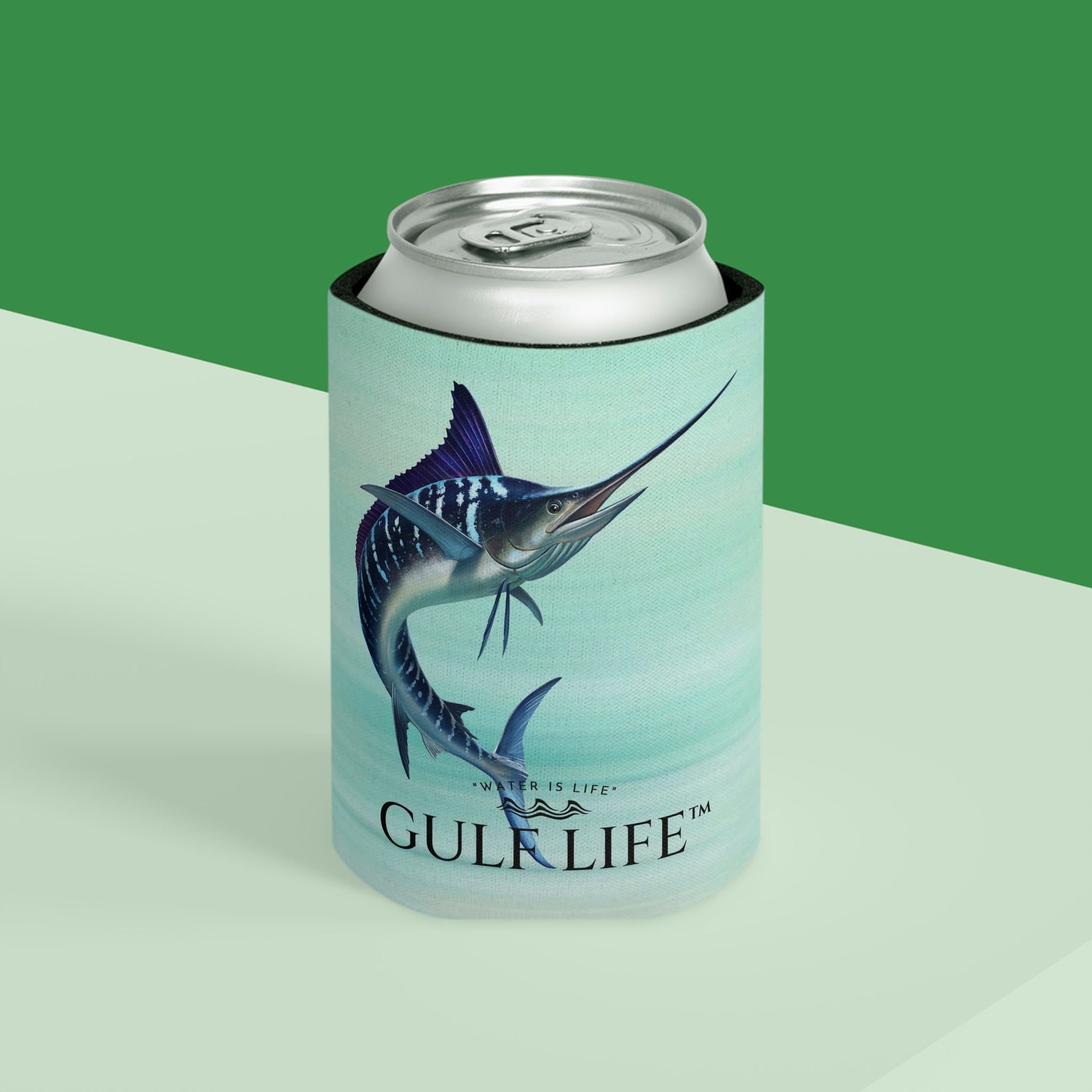 Gulf Life™ ~ Striped Marlin ~ Slim Can & Regular Size Koozie