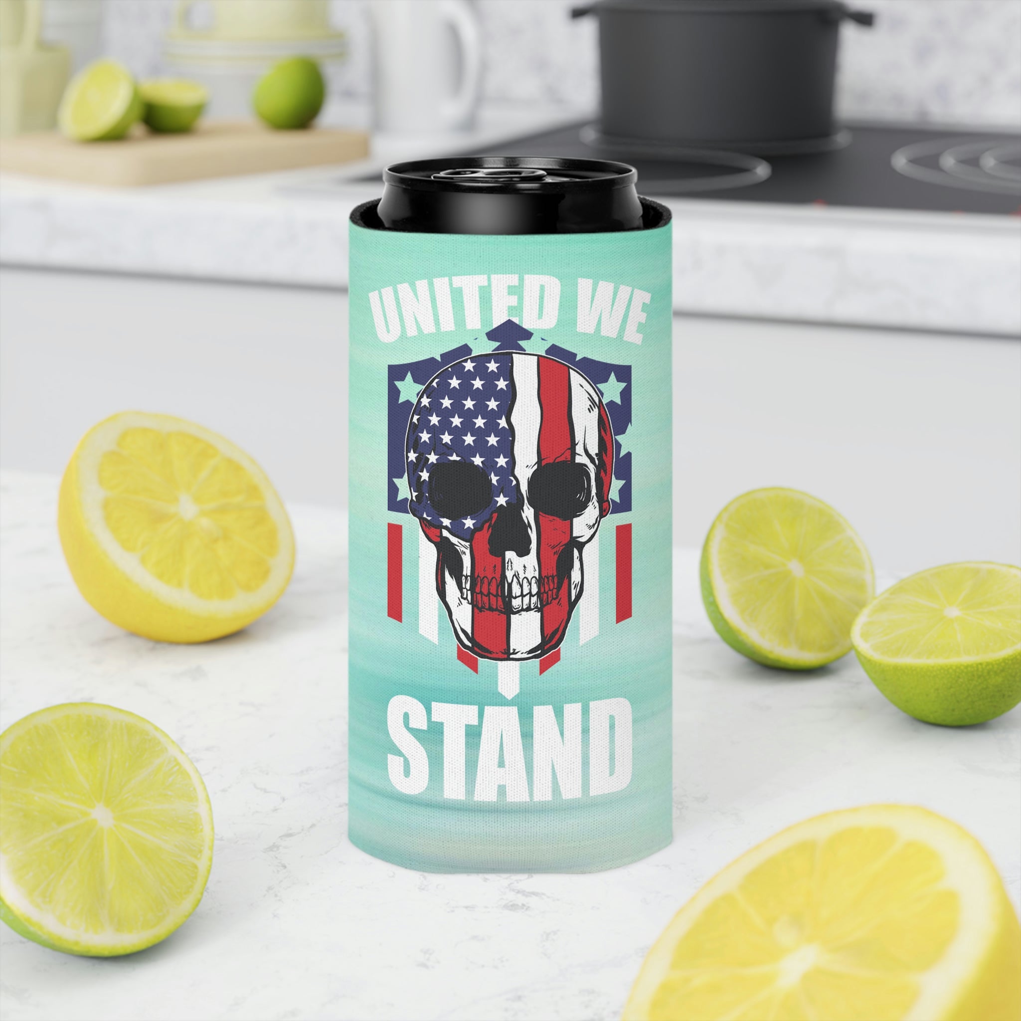 Aqua Life™ ~ Patriotic Series ~ United We Stand ~ USA Marlin ~ Slim & Regular Can Koozie