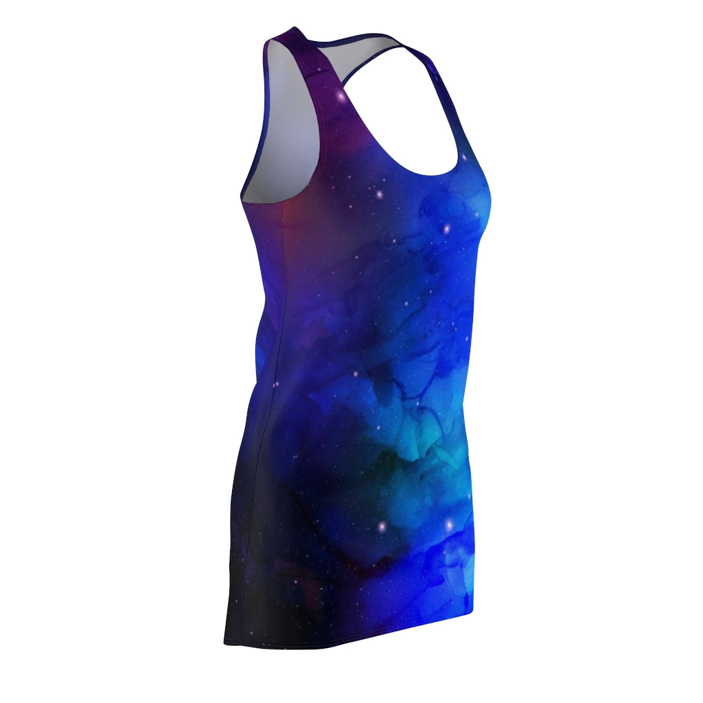 Women's Racerback Dress in Blu-Pur Nebula