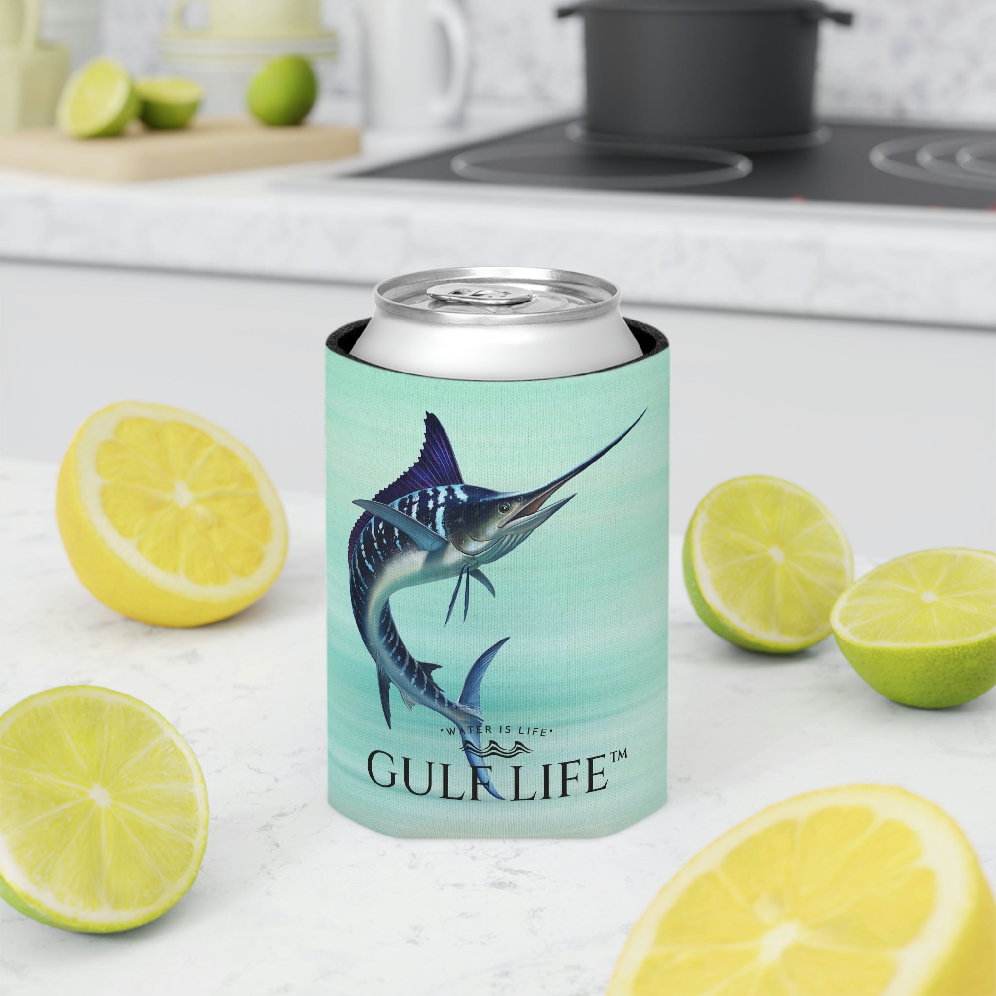 Gulf Life™ ~ Striped Marlin ~ Slim Can & Regular Size Koozie