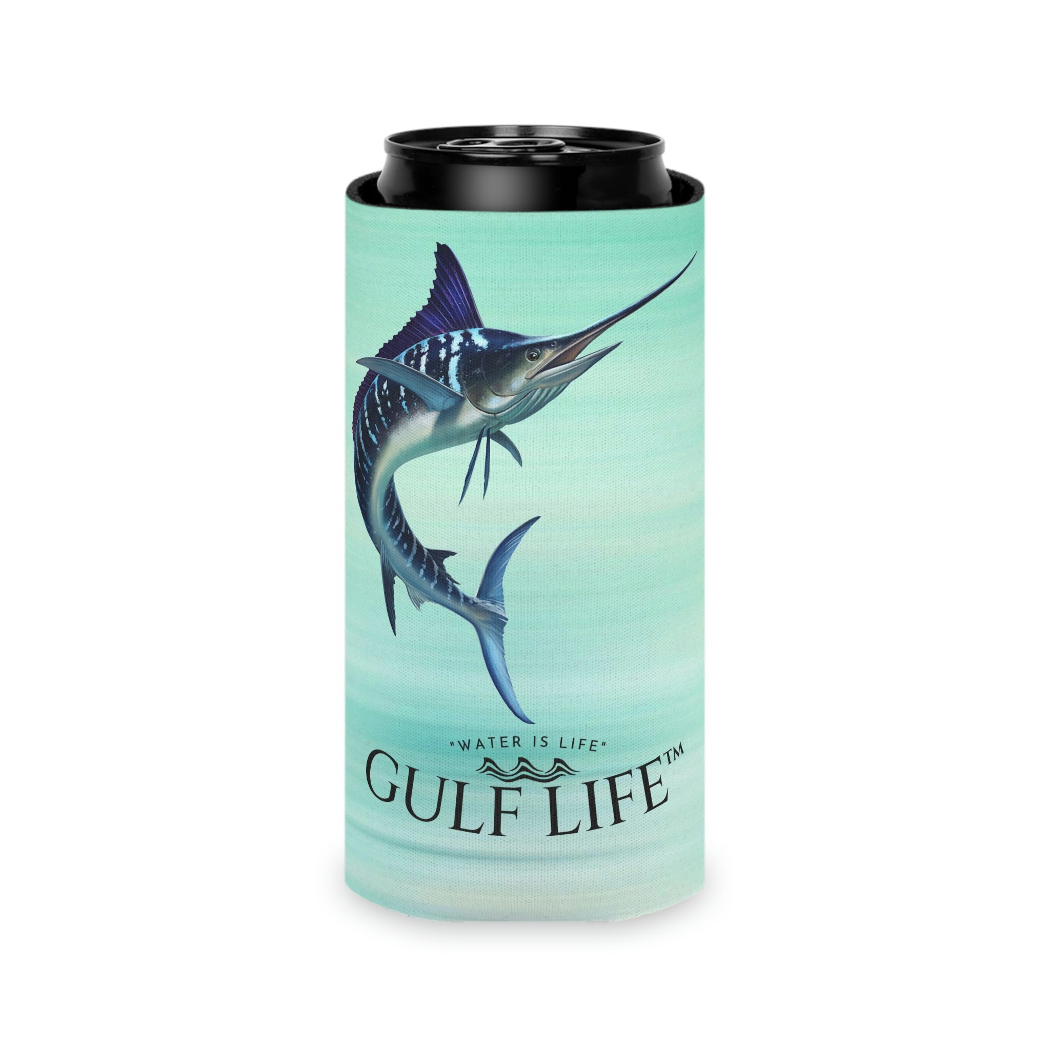 Gulf Life™ ~ Striped Marlin ~ Slim Can & Regular Size Koozie