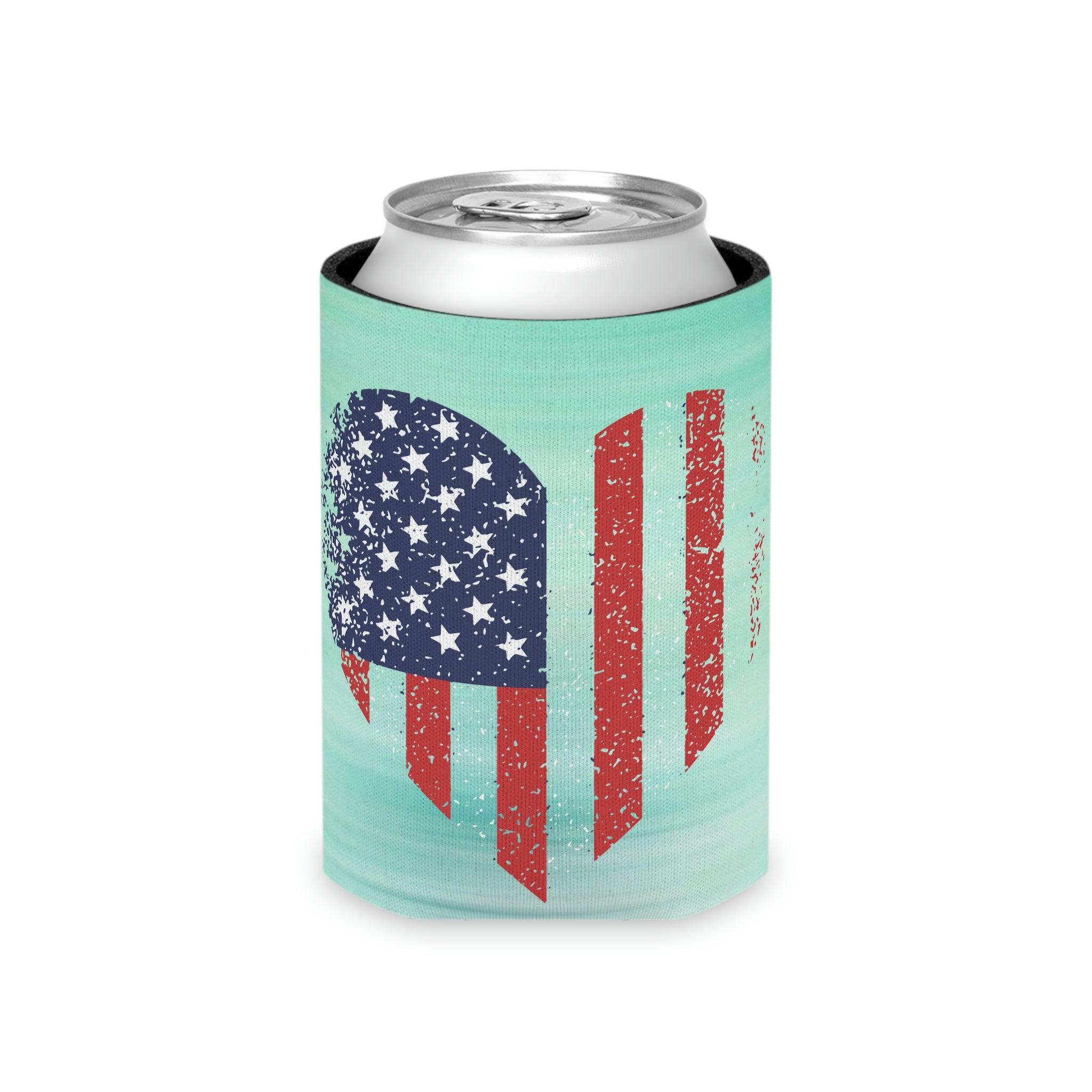 Aqua Life™ ~ Patriotic Series ~ USA Heart Flag ~ Slim & Regular Can Koozie