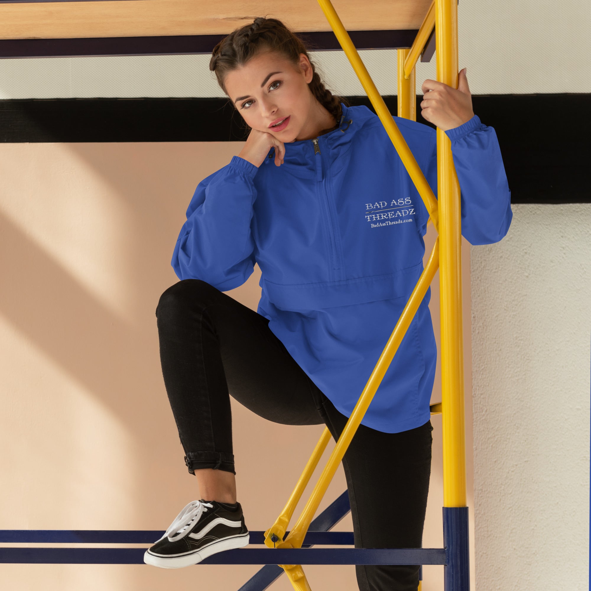 Bad Ass Threadz ~ Embroidered Champion Packable Jacket