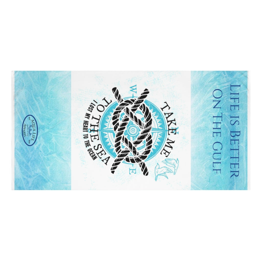 "Life Is Better On The Gulf" w/ Knots ~ Beach Towel, 30x60