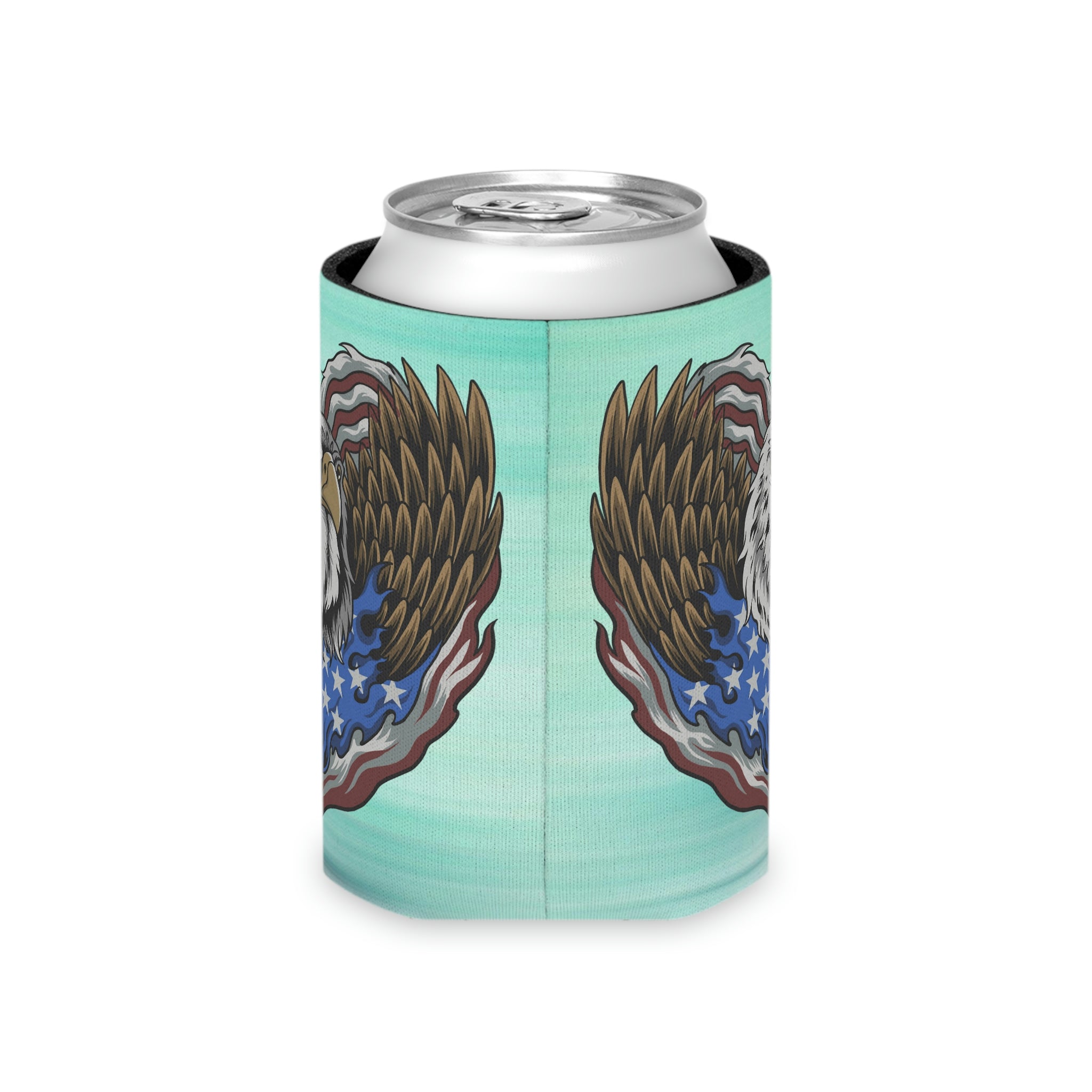 Aqua Life™ ~ Patriotic Series ~ Eagle Heart USA Flag ~ Slim & Regular Can Koozie