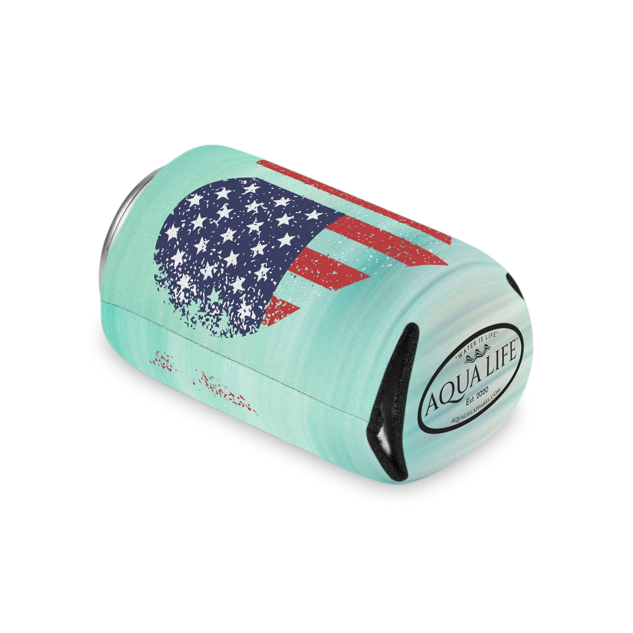 Aqua Life™ ~ Patriotic Series ~ USA Heart Flag ~ Slim & Regular Can Koozie