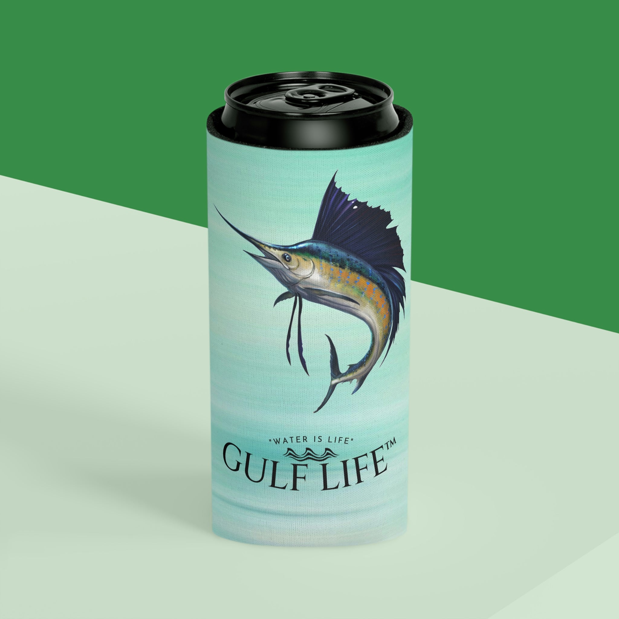 Gulf Life™ ~ Atlantic Sailfish ~ Slim Can & Regular Size Koozie